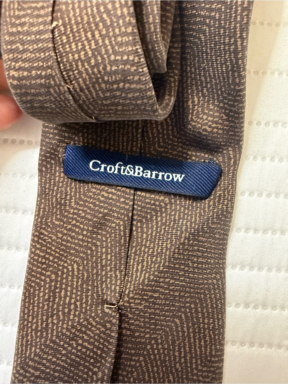 Brown Herringbone 100 % Silk Tie - Picture 4 of 4